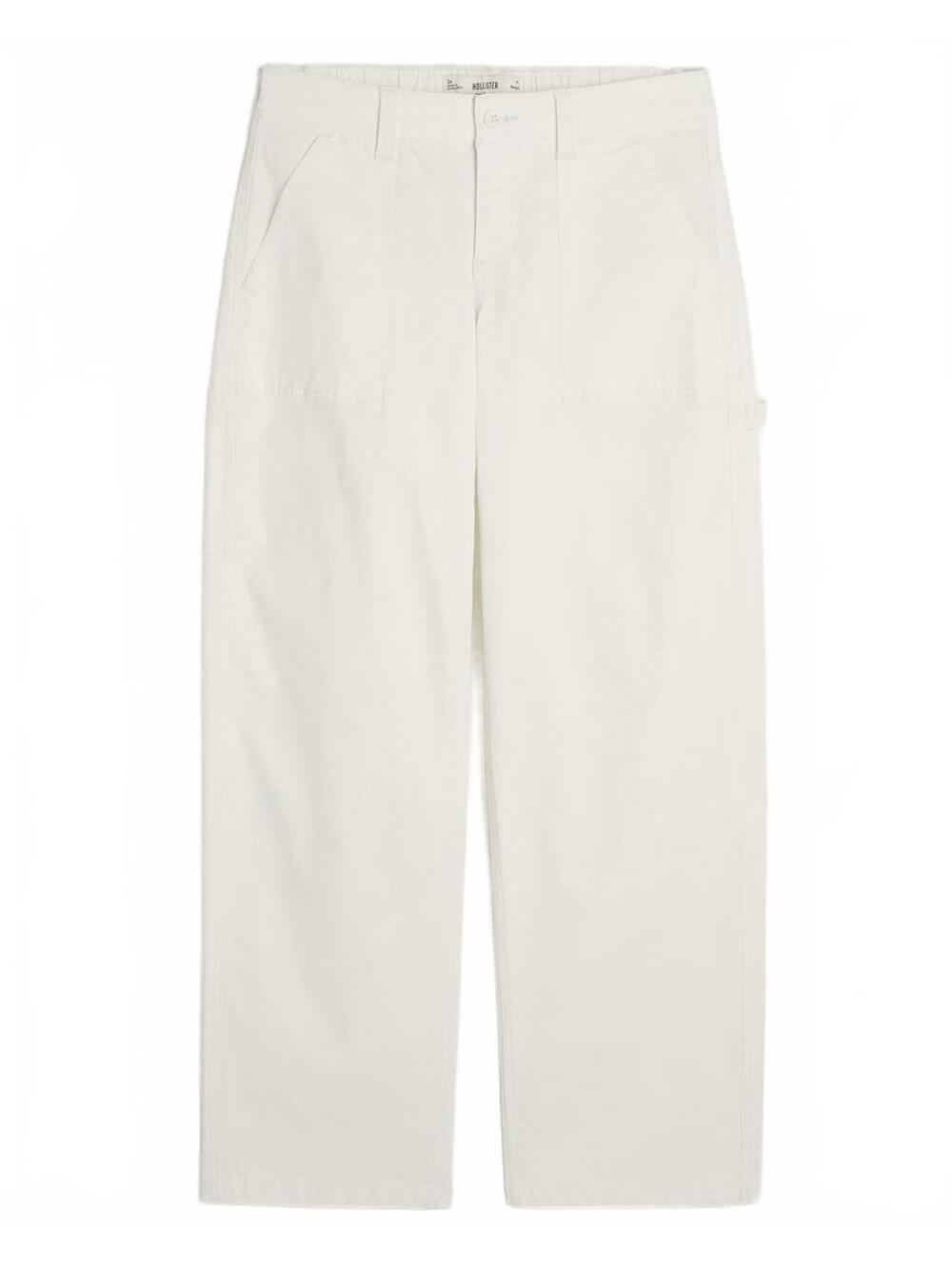 Hollister Low-Rise Tapered Baggy Carpenter Pants Cloud White Size 00S - Picture 2 of 4